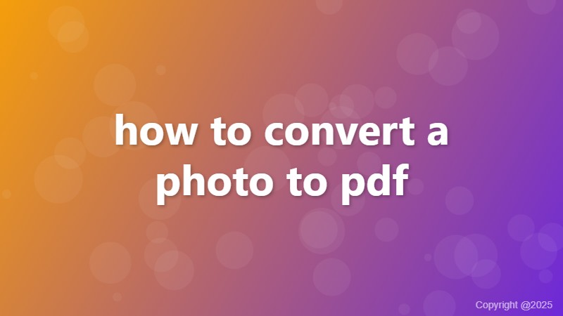 how to convert a photo to pdf