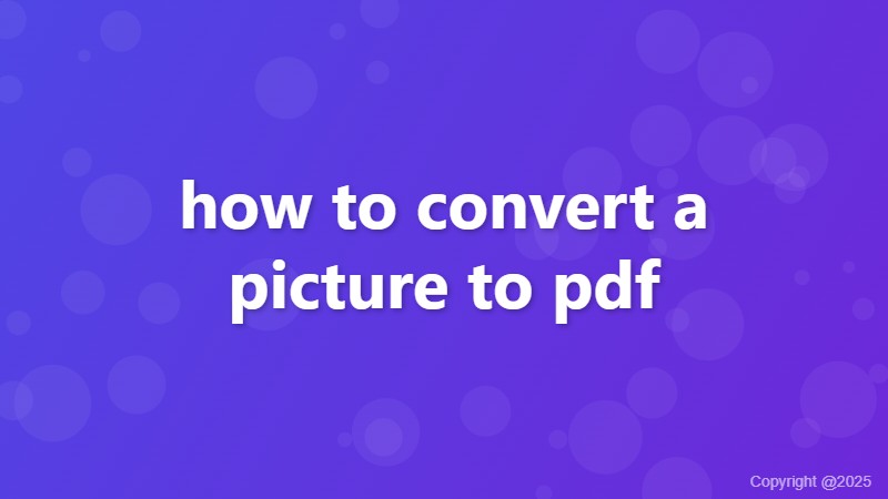how to convert a picture to pdf
